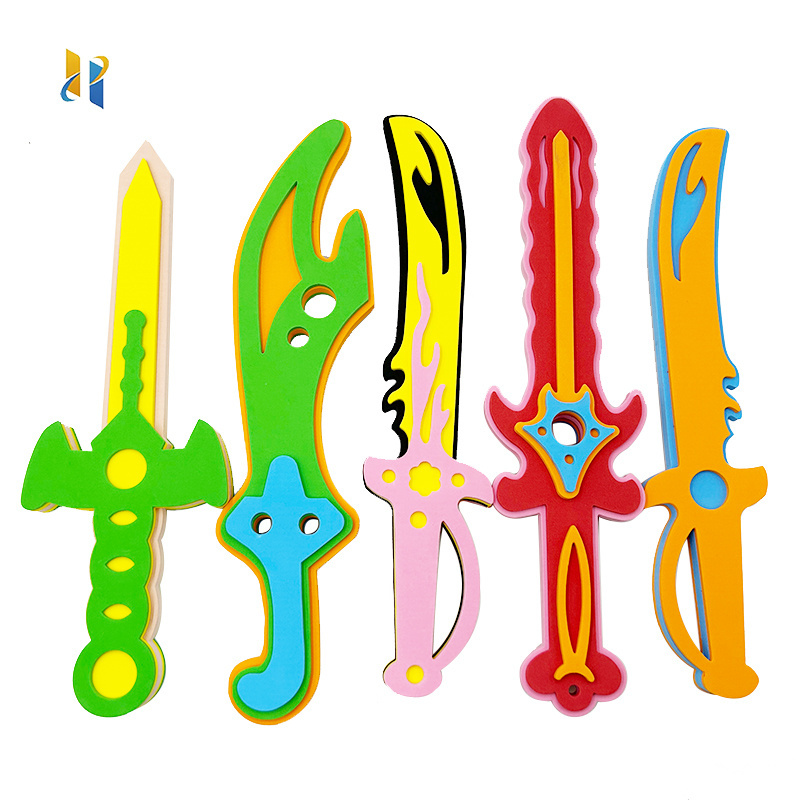 HYH Wholesale Custom Knight Ninja Pirate Soft Eva Foam Toy Sword Weapon For Kid Play swords