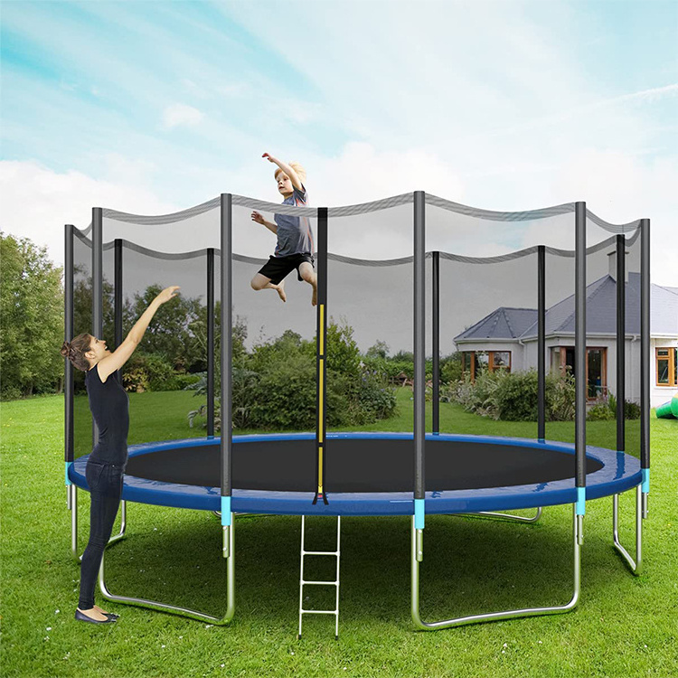 Hot Selling Huge Park outdoor fitness 14ft 16ft round jumping bed indoor fitness child trampoline with tent/roof for sale