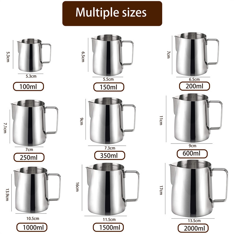 Harmony Wholesale Price Stainless Steel Black Color Milk Frothing Pitcher 350ML Available Espresso Coffee Latte Art Milk Jug