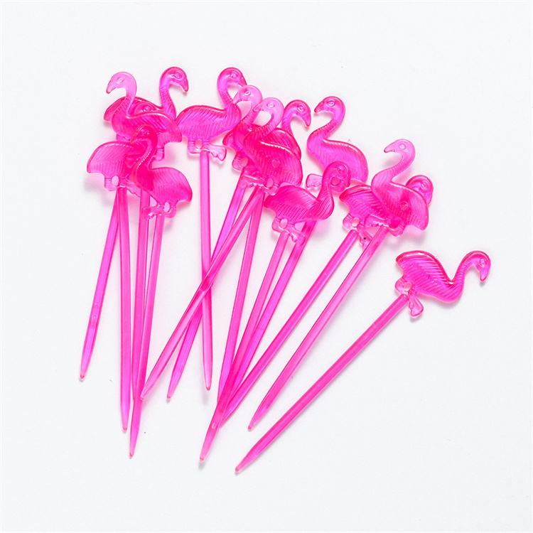 Harmony Hot Sales Lovely Flamingo Bar Drink Juice Sticks Decorative Mixing Rod Plastic Cocktail Picks