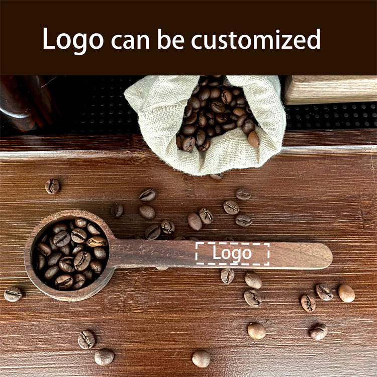 Harmony Wholesale Hot Sale Measuring  Unique Black Walnut Beech   Small For Coffee Beans  Round  Wooden Scoop