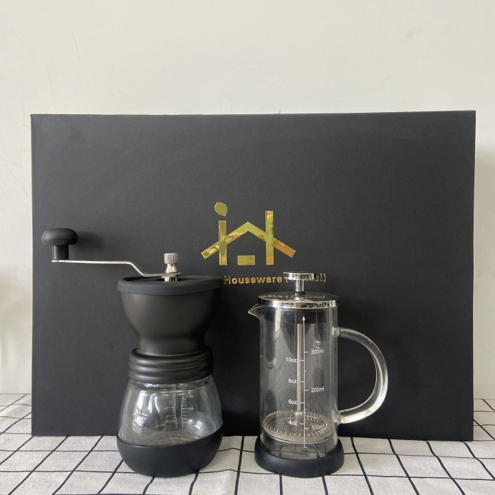 Harmony Hot Selling Wholesale Manual Grinder French Press Pot Kit Out Tea Dripper Simple Coffee Set