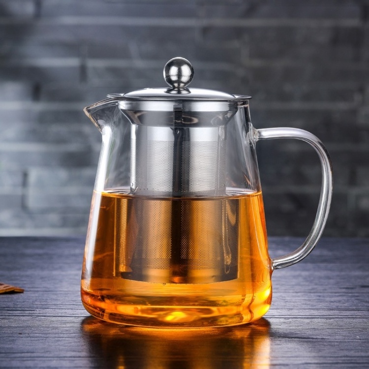 Harmony Hot Selling Glass Teapot With Stainless Steel 304 Filter Modern Style Teapot With Infuser