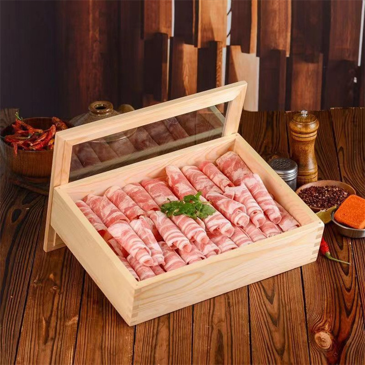 Harmony  Wooden Sushi Box With Wood Lid Eco Friendly Japanese Lunch Box Bento Lunch Box Sushi Food Container