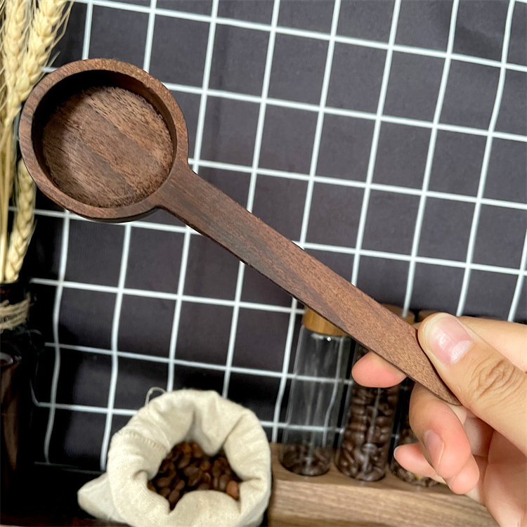 Harmony Wholesale Hot Sale Measuring  Unique Black Walnut Beech   Small For Coffee Beans  Round  Wooden Scoop