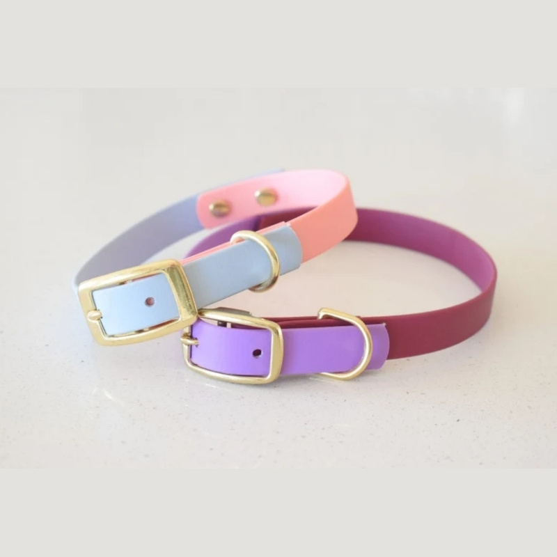 New colorful tpu slip collar hardware pvc dog collar wide fashion waterproof silicone dog collar