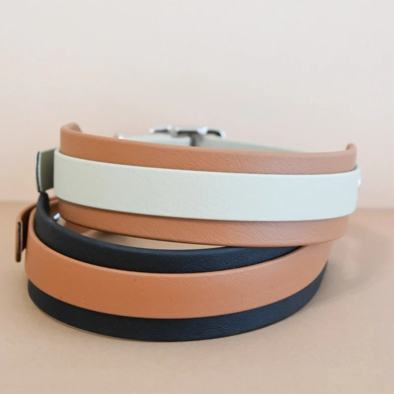 New colorful tpu slip collar hardware pvc dog collar wide fashion waterproof silicone dog collar