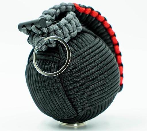 2023 hot sale Black Paracord Grenade Survival Kit - LED Flashlight,Fishing Line, Sutures, Fire Starter Toggle