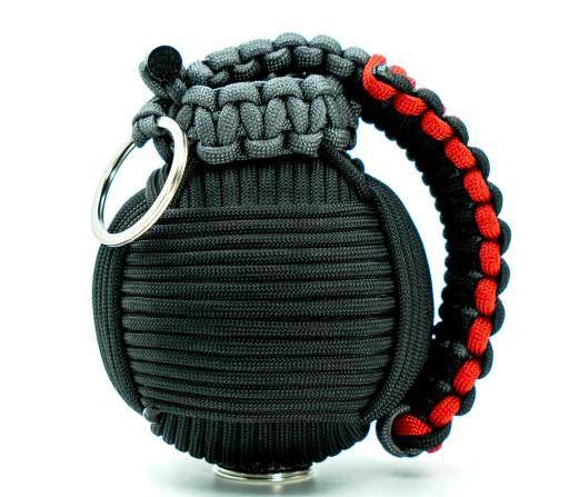 2023 hot sale Black Paracord Grenade Survival Kit - LED Flashlight,Fishing Line, Sutures, Fire Starter Toggle