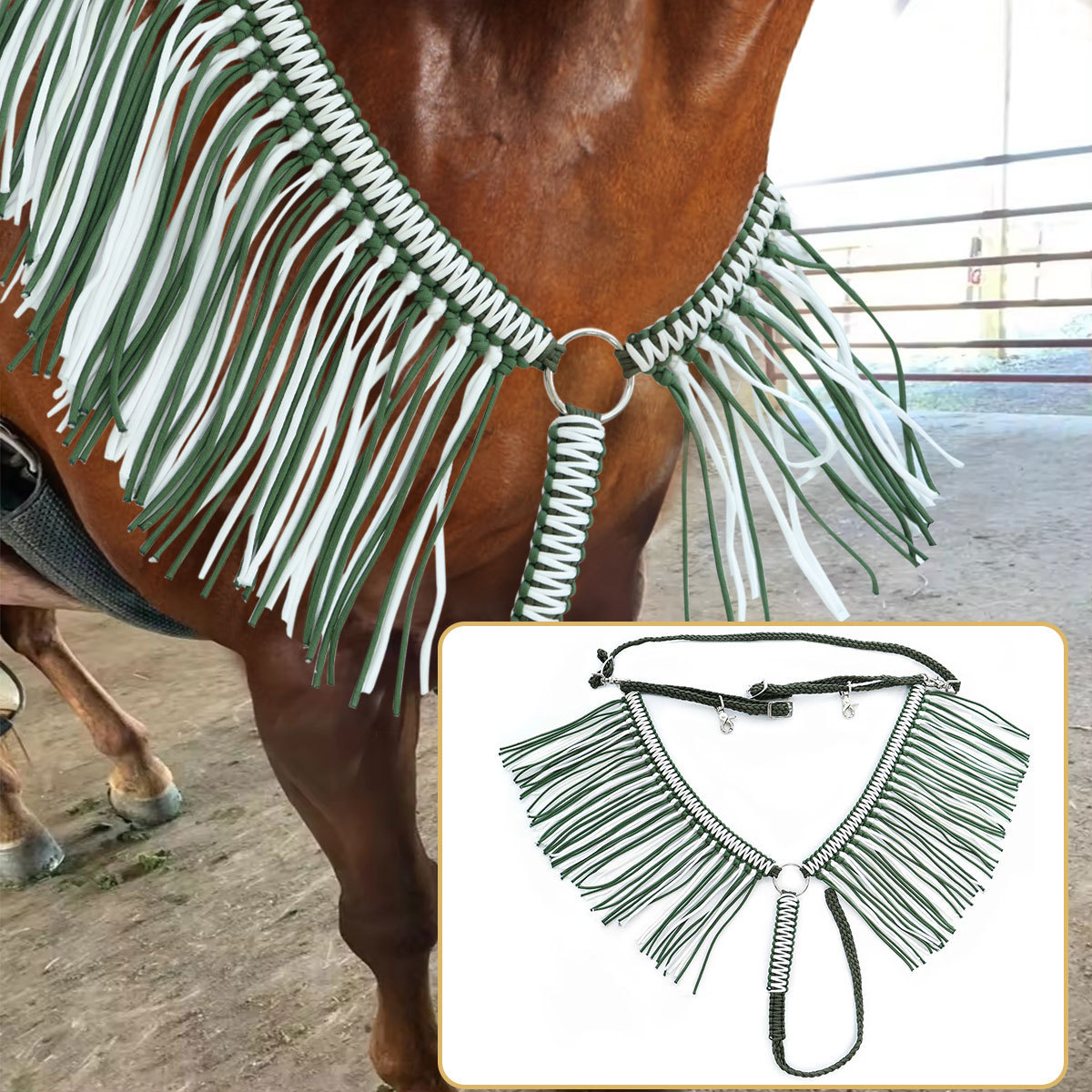 Wholesale Price Hand Braided Decorative Horse Tack Made By  paracord solid fringe horse tack set in custom size and colors