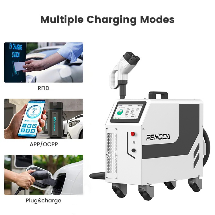 PENODA Factory 20KW GBT CCS2 DC Fast Charger Portable Ev Charger Electric Vehicles Charging Station Quick Mobile EV Charger