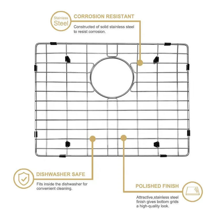 Custom Made Basin Rack Grating Farmhouse Wired Grate Mat Bottom Grid Protector Stainless Steel Kitchen Sink Grid