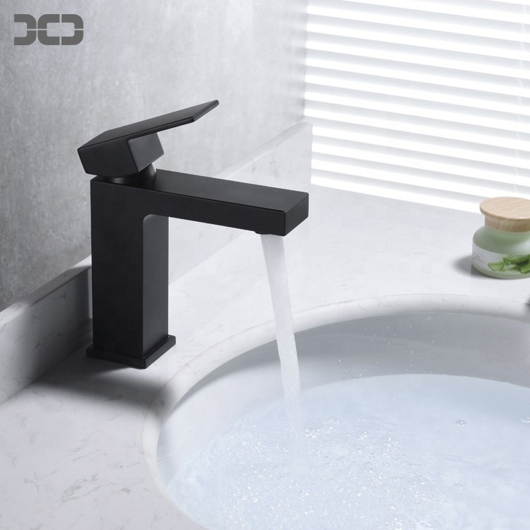 Brass Hot and Cold Mixer Black Baking Finish Brass Tap Bathroom Basin Faucet