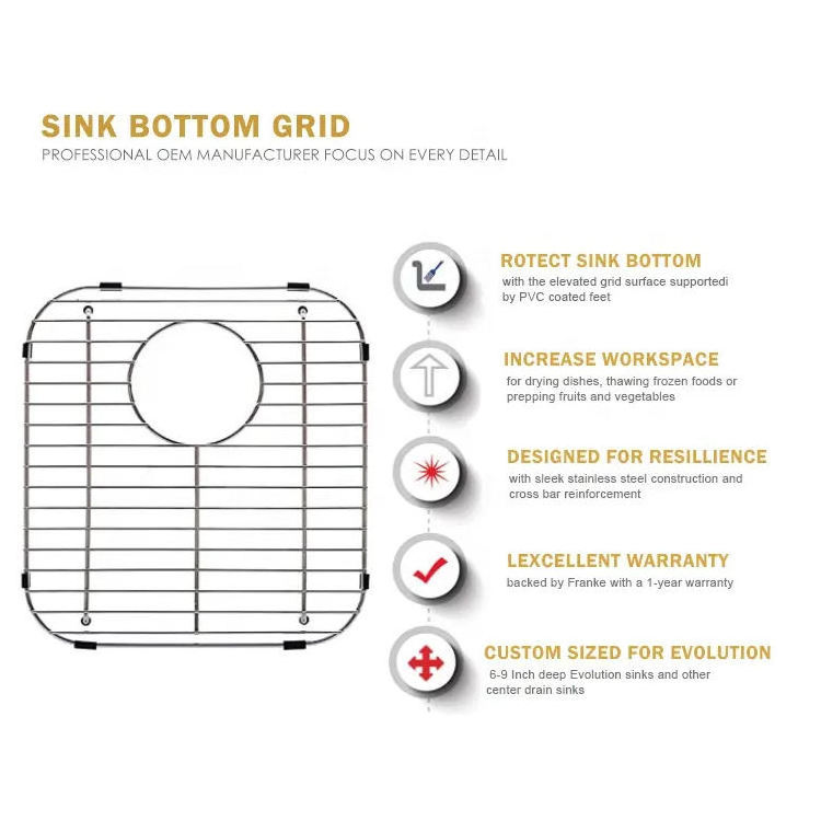 Custom Made Basin Rack Grating Farmhouse Wired Grate Mat Bottom Grid Protector Stainless Steel Kitchen Sink Grid