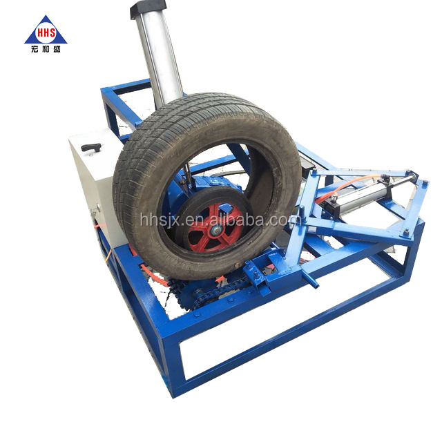 Higher efficiency automatic car tire double sidewall cutting machine / tire ring cutter