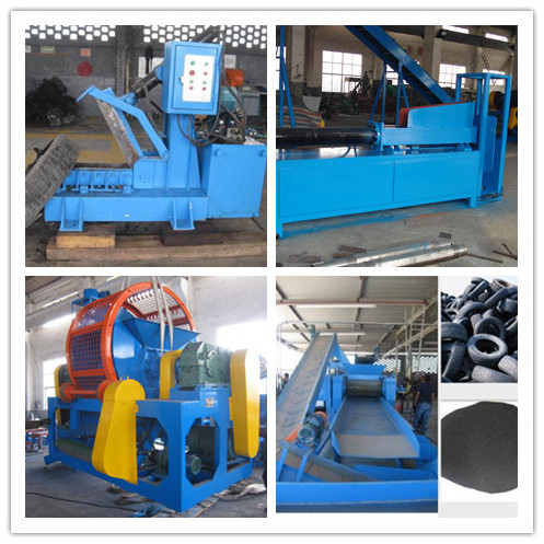 Full Auto Waste Tire Recycling Production/scrap tire rubber power automatic line/ tire recycling line