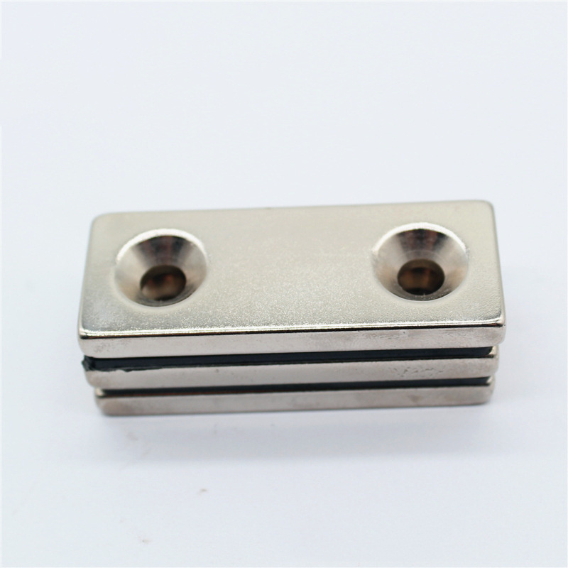 Heavy Duty Industrial Neodymium Rectangular Strong Bar Channel Block Pot Magnets with Countersunk Hole