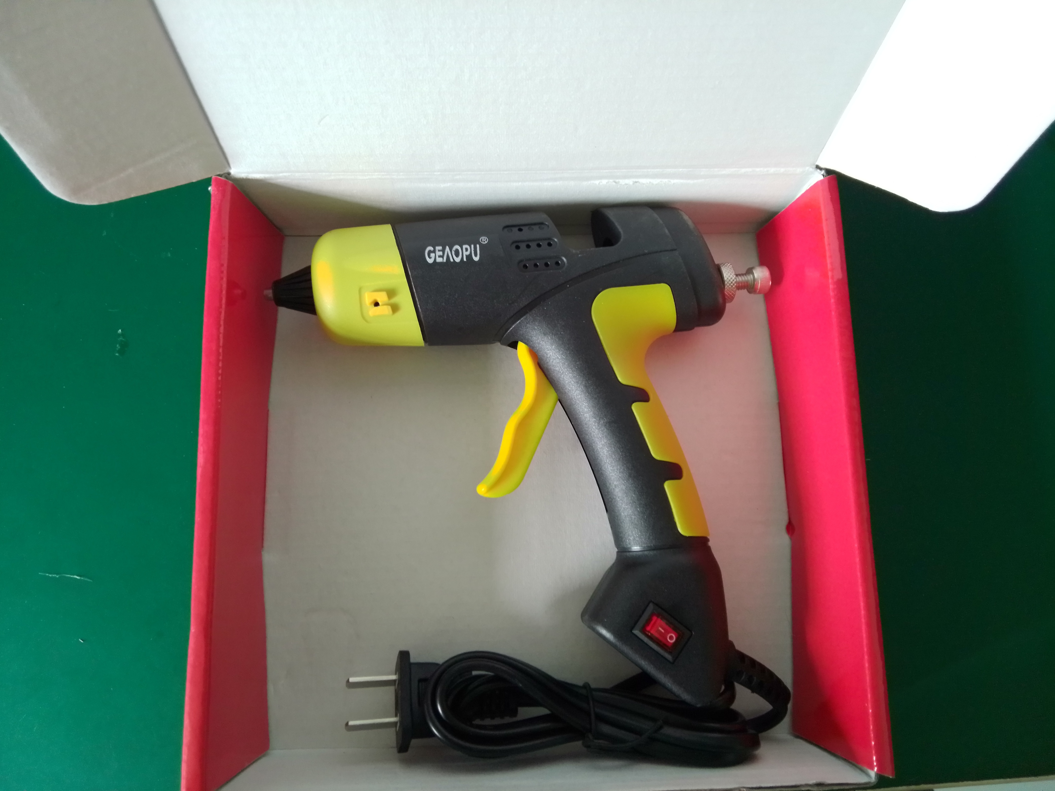 HJ041 Yellow color new model design 30 watts mini hot melt glue gun