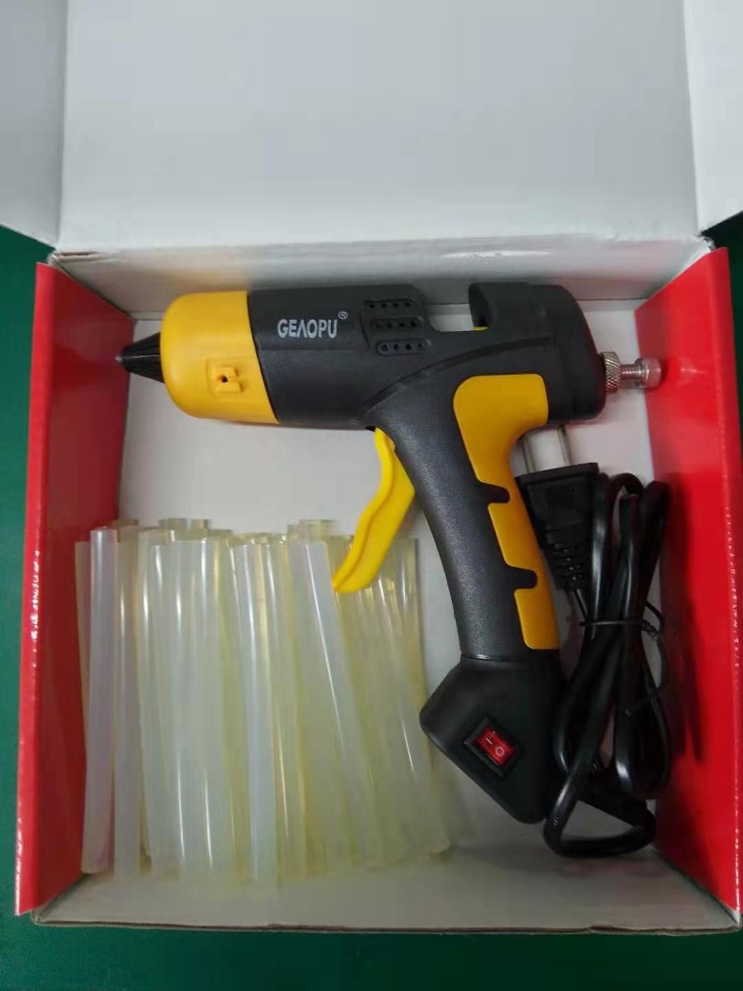 HJ041 Yellow color new model design 30 watts mini hot melt glue gun