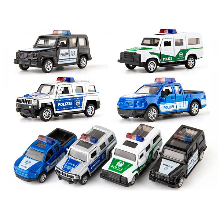 1:60 Scale Toy Car Set Double Open Door Pull Back Hot Wheel Car Police Die Cast Metal And Alloy Metal Car Toy