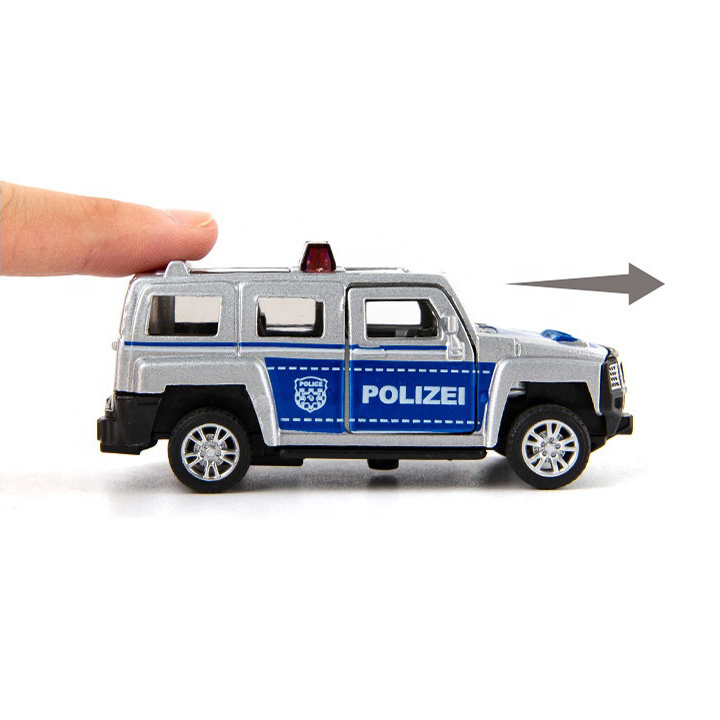 1:60 Scale Double Open Door Pull Back Hot Wheel Car Simulation Diecast Model Police Alloy Car Toys