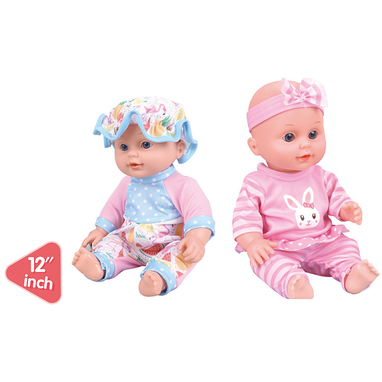 Lovely 12 inch doll set  baby doll with 6 sounds IC with 10 pcs accessories