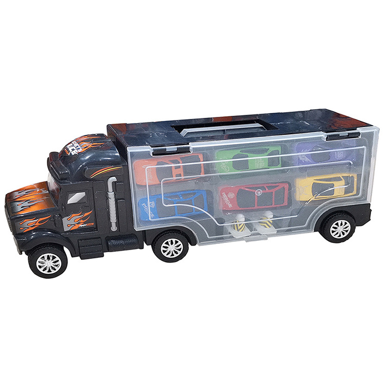 Cheap plastic transport car mini alloy cars set die cast car toy game map 1:36 Carrier Truck Toy