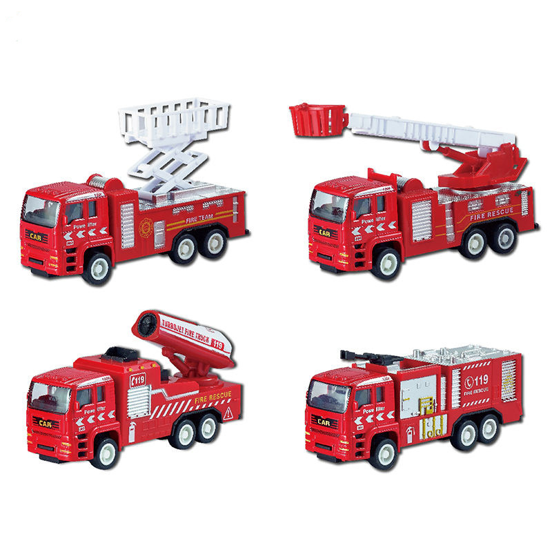 Model Children's Toy  Fire Truck Vehicles  & Race 4 Pack  & Race  pull back car toy