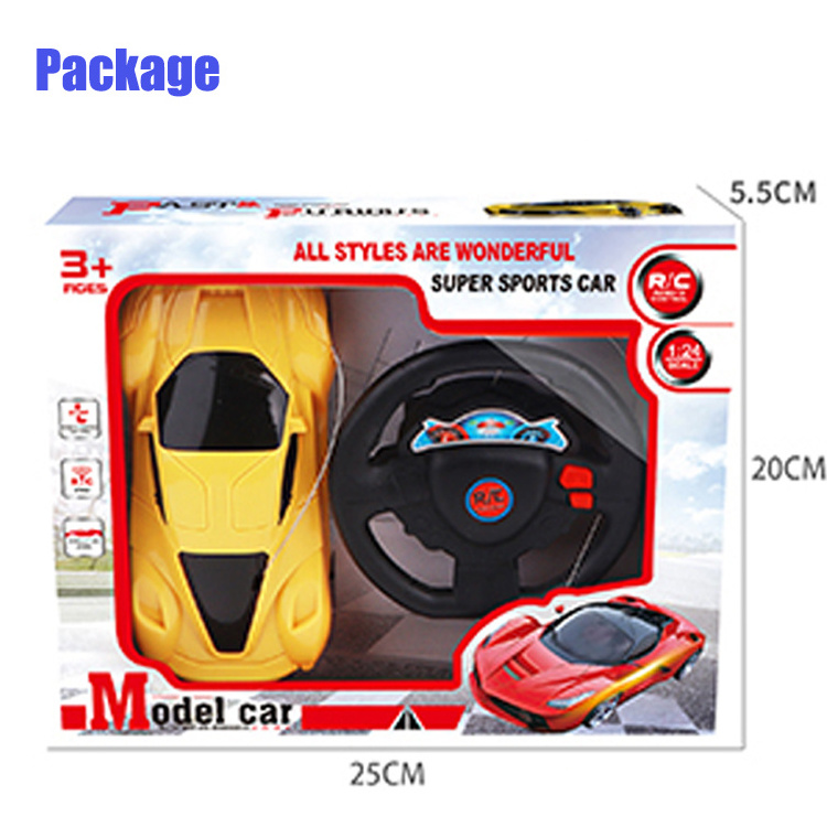 hot sell radio control plastic 1/24 scale 2 channel Steering Wheel Racing RC Car remote control toy car