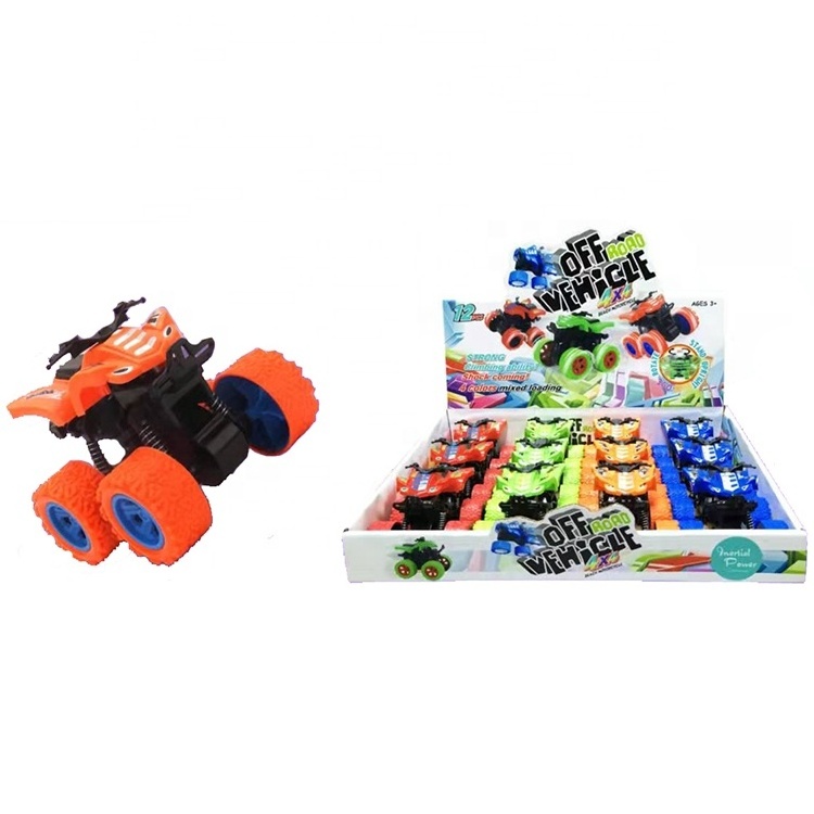 Monster Trucks Toys Double-Friction Powered 4-Pack Mini Push and Go beach vehicle Truck Play set for Boys Girls Toddler