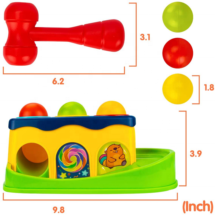 Hammer and Ball Drop Toys for 1 Year Old Boy Girl Infant Gifts - Pound a Ball Toddler Toys