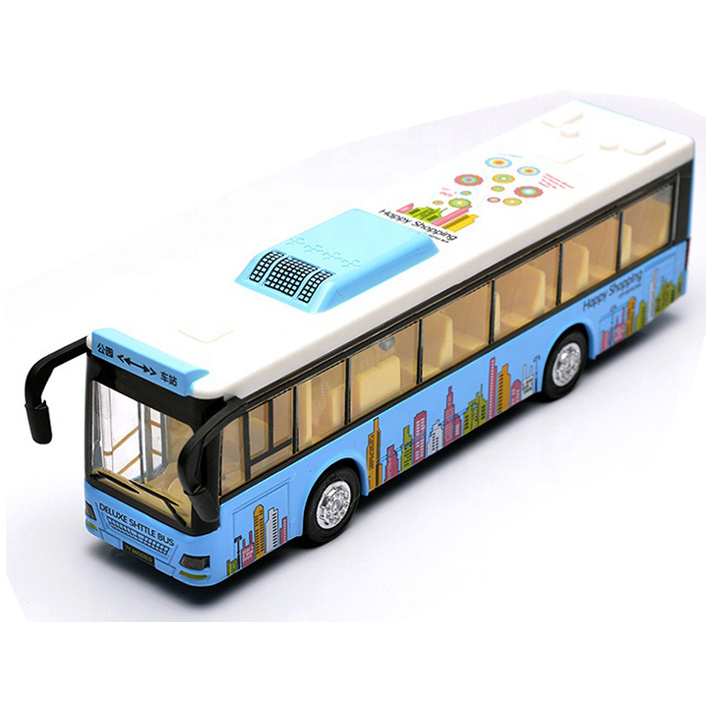 High Quality China Alloy Global Tour Bus Diecast Luxury Bus Metal 1:36 Scale Mini Metal Bus Toy