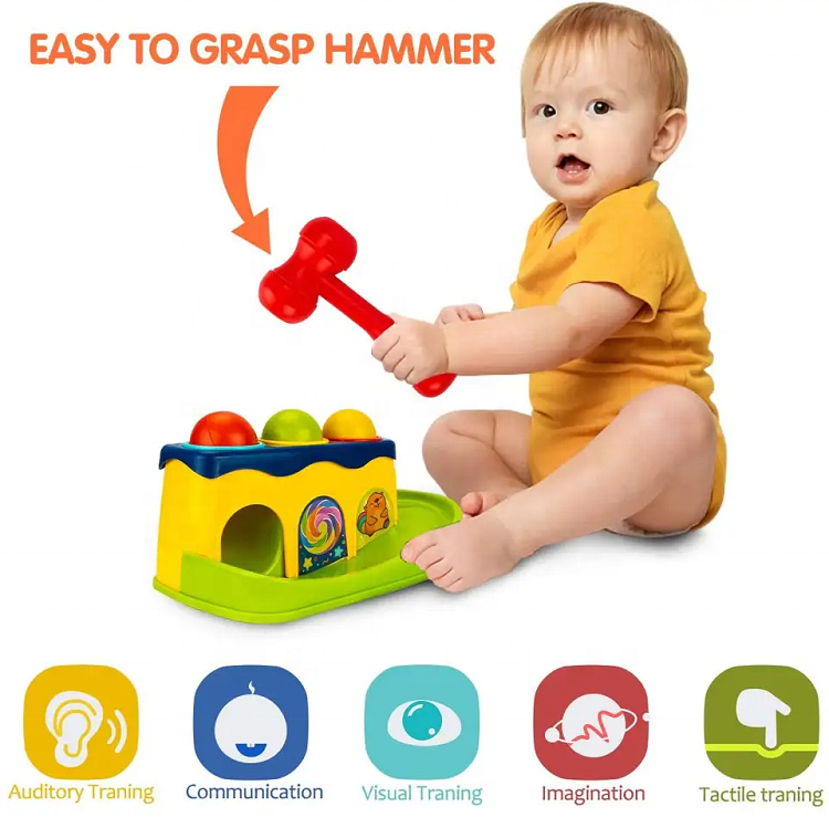 Hammer and Ball Drop Toys for 1 Year Old Boy Girl Infant Gifts - Pound a Ball Toddler Toys