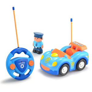 2 Channel Mini Electric Cartoon Racing Police Car Toy With Light And Music Remote Control Car Toy For Kids Gift