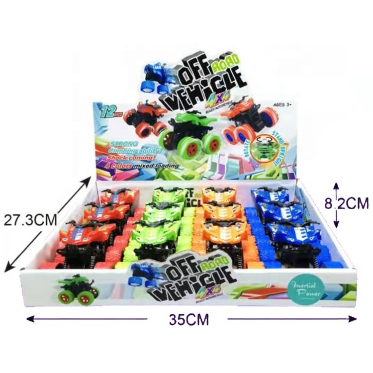 Monster Trucks Toys Double-Friction Powered 4-Pack Mini Push and Go beach vehicle Truck Play set for Boys Girls Toddler