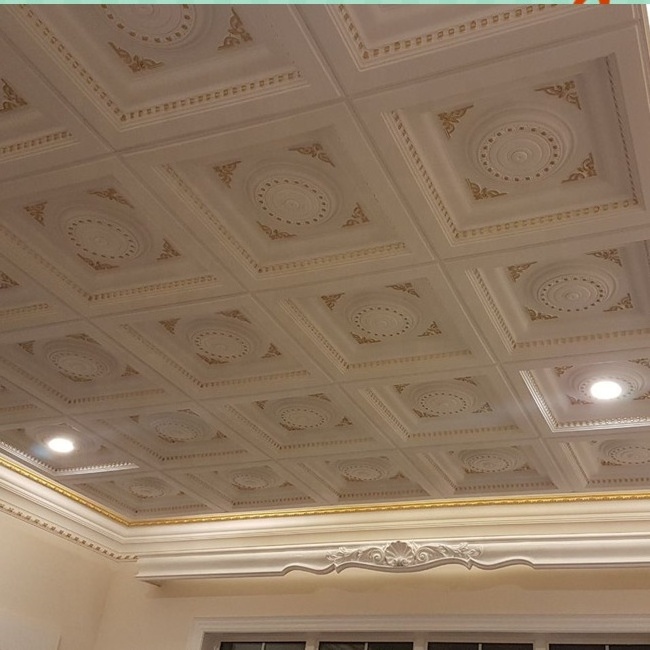 Wholesale PU Square shaped decorative ceiling medallions