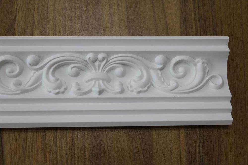 Chinese Carved lightweight beautiful flowers PU moulds polyurethane foam crown molding