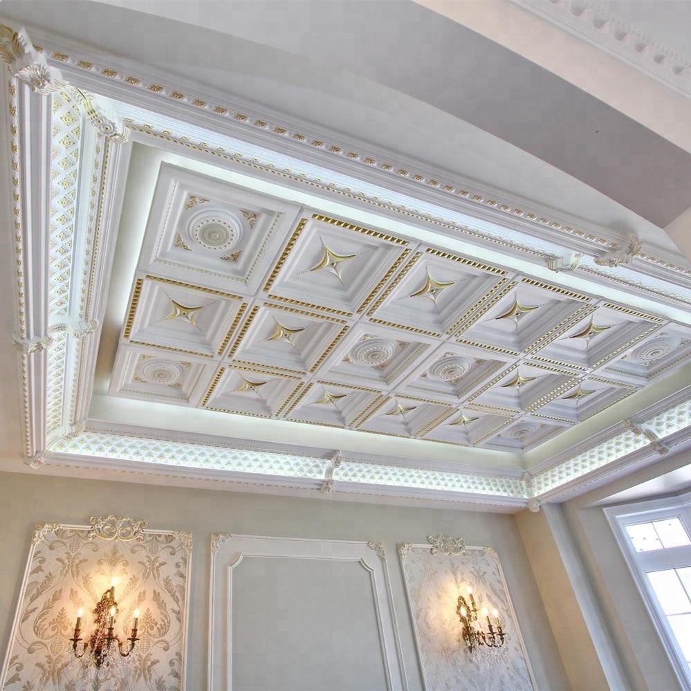 luxury castle decorative gold polystyrene pu foam cornice moulding crown molding