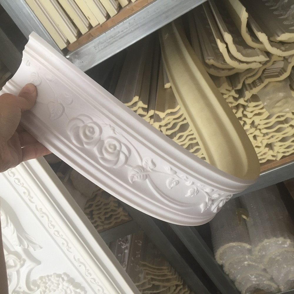 wholesale high quality construction material foam polyurethane crown molding PU, white flexible mouldings