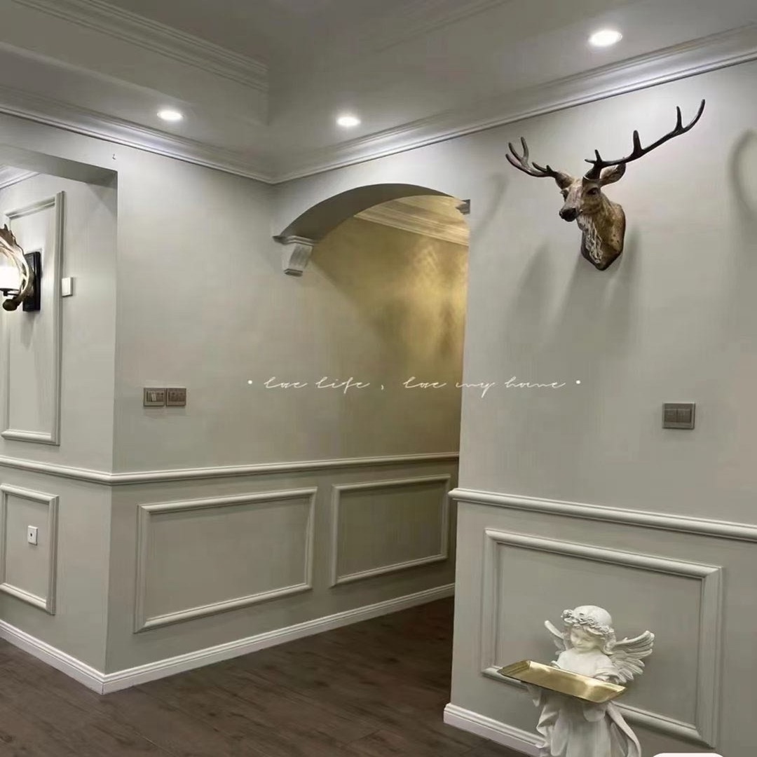 Polyurethane interior wall molding panel PU mouldings decorative White Primer PU Wainscoting