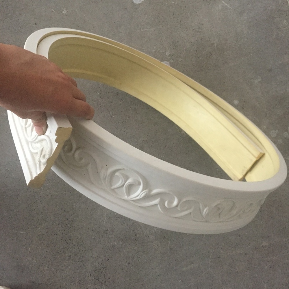 wholesale high quality construction material foam polyurethane crown molding PU, white flexible mouldings