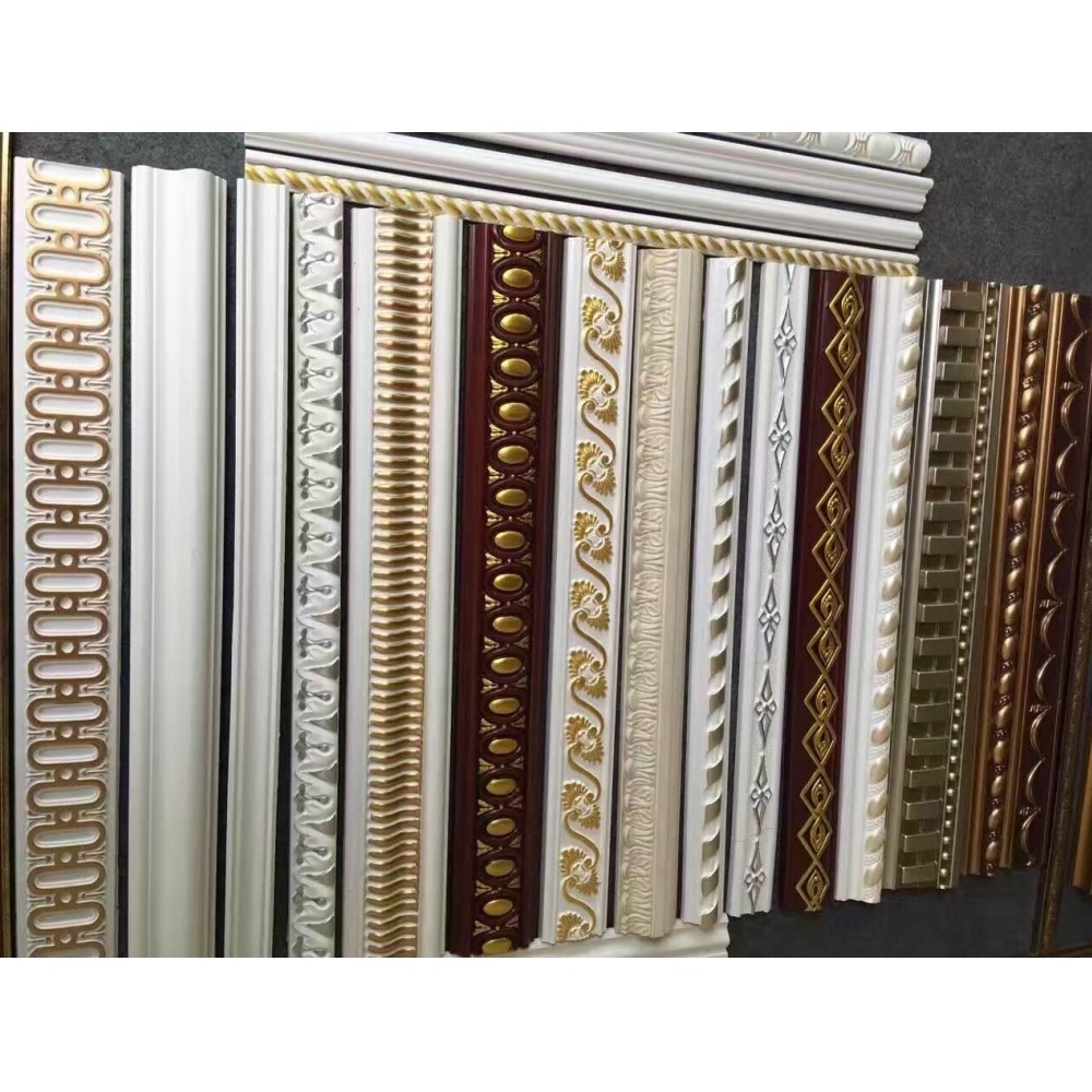 luxury castle decorative gold polystyrene pu foam cornice moulding crown molding