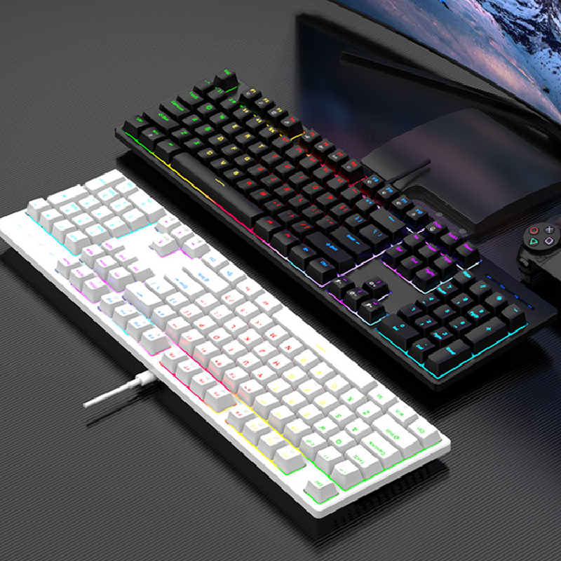 Rgb Mechanical Keyboard 104 Keys Backlit Wired Gaming Keyboards Usb Gamer Keyboard Switches