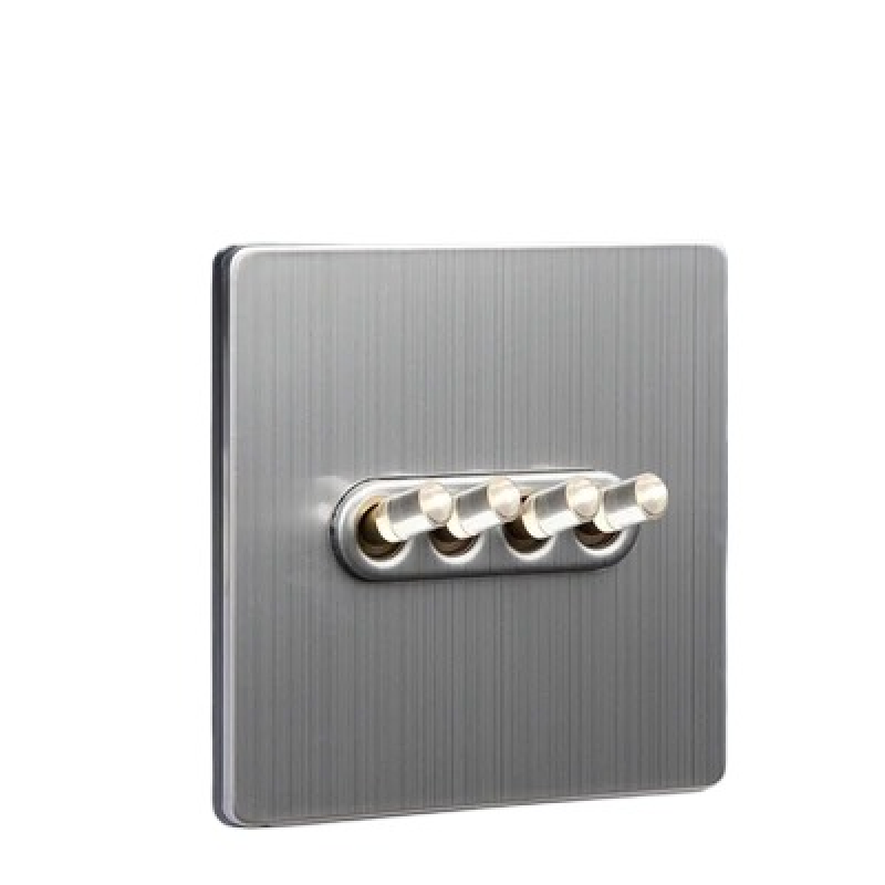 Metal brushed panel + Brass Crystal Toggle Switch Wall Light Hotel Socket 220V wall switches and sockets electrical