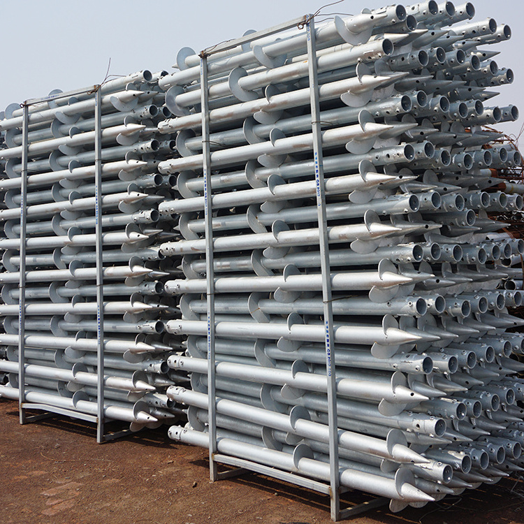 Photovoltaic Installation  Panel Ground Screw Helical Piles Foundation