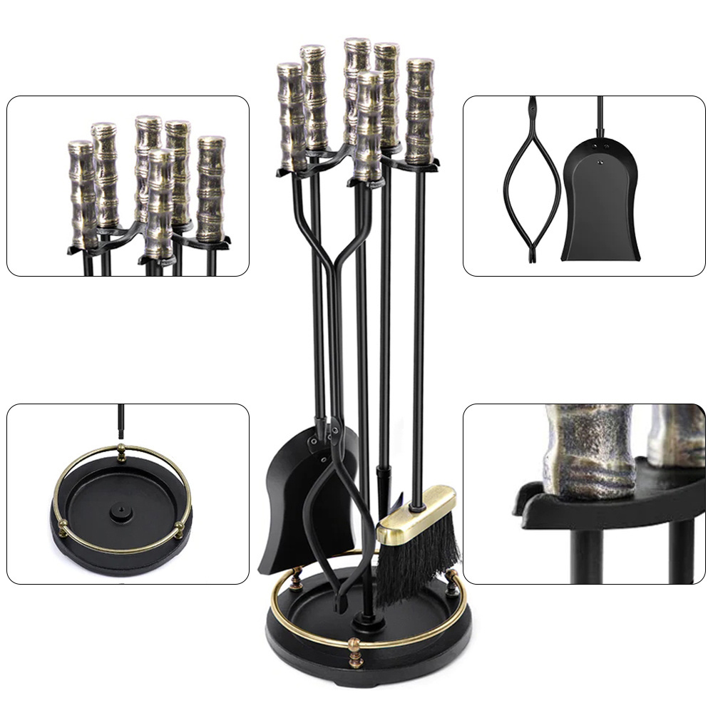 Good Quality Fireplace Tools Accessories Set Indoor Wrought Iron Fire Set