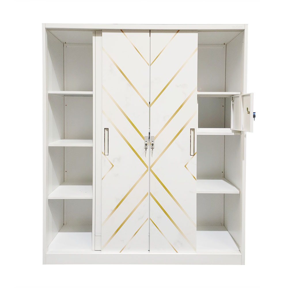 Wholesale Cheap Sliding Door Wardrobe Closet Cabinet Design Customize Printed Pattern Wardrobe with Mirror