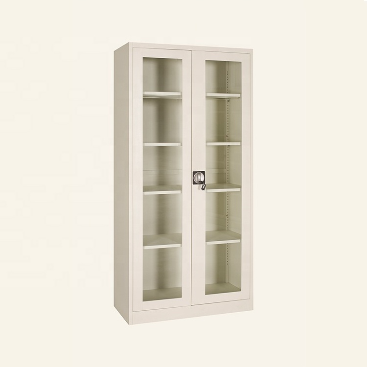 New design library furniture bookshelf with glass door