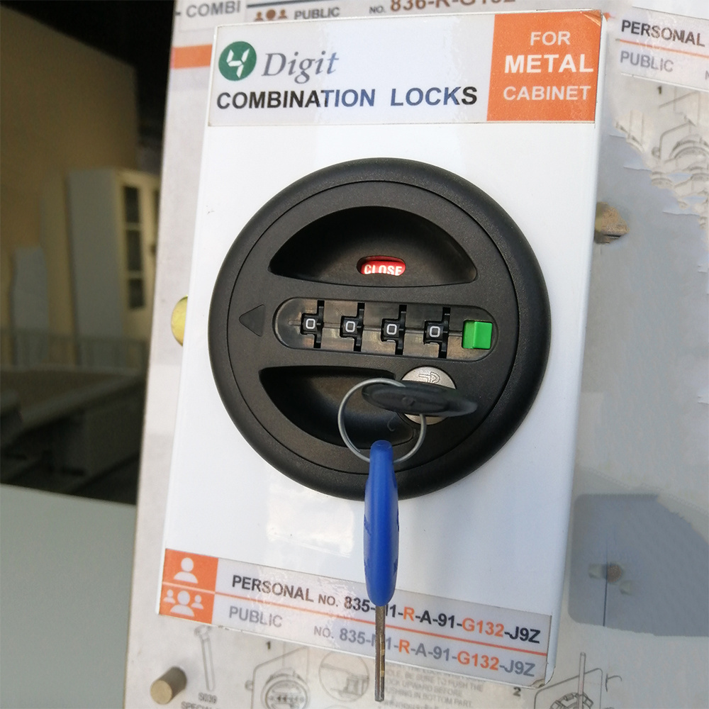 Digital combination lock for mobile pedestal used circle shape number code lock