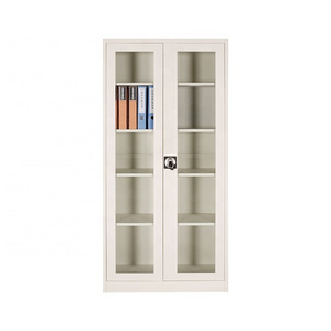 Office furniture vertical filing laboratory steel glass door storage cabinet